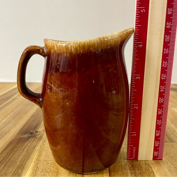 Vintage Hull Oven Proof USA Brown Drip Glaze Creamer 1960’s Kitchen Creamer - Picture 5 of 7